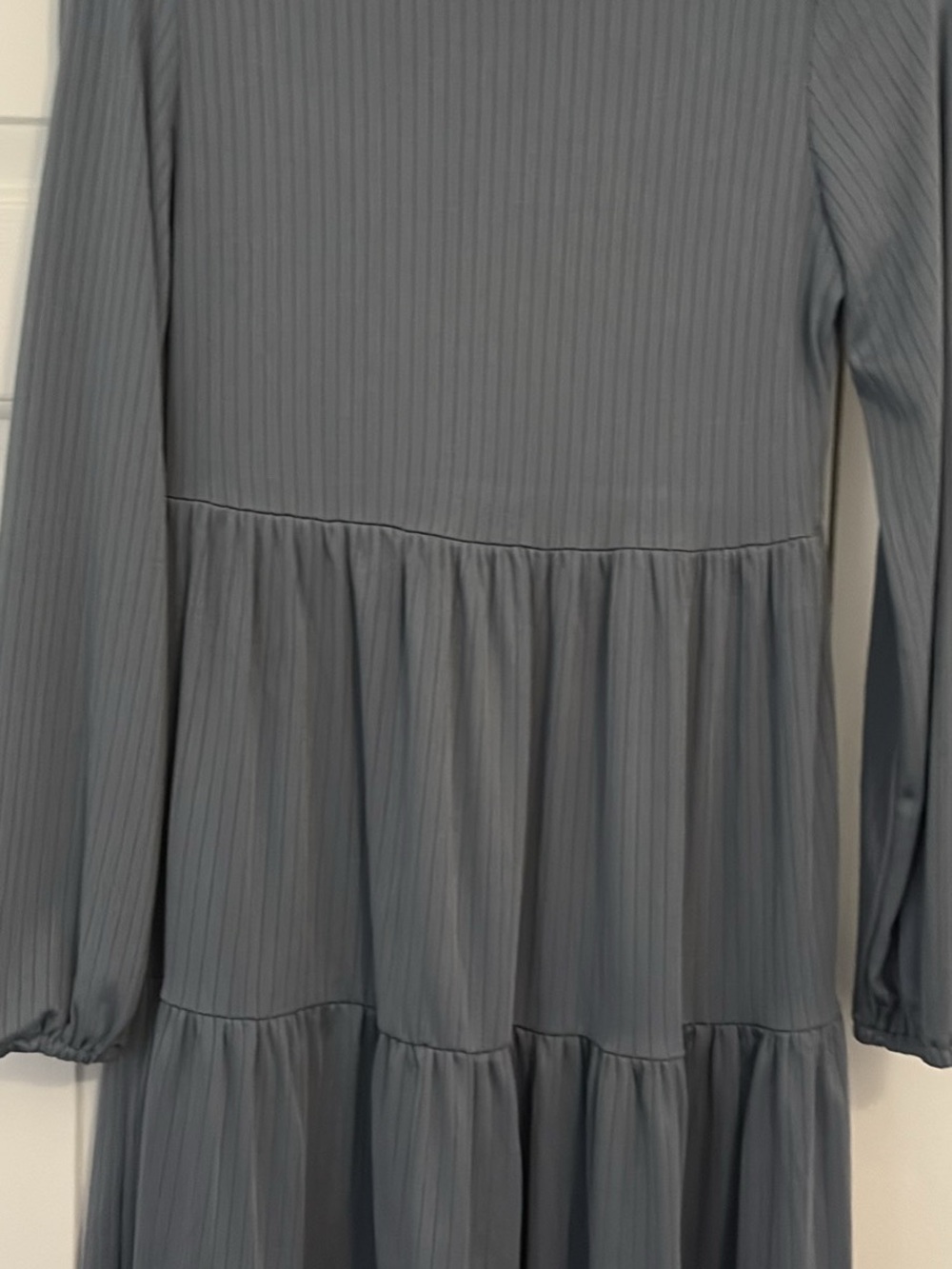 SHEIN Slate Blue Ribbed Knit Top